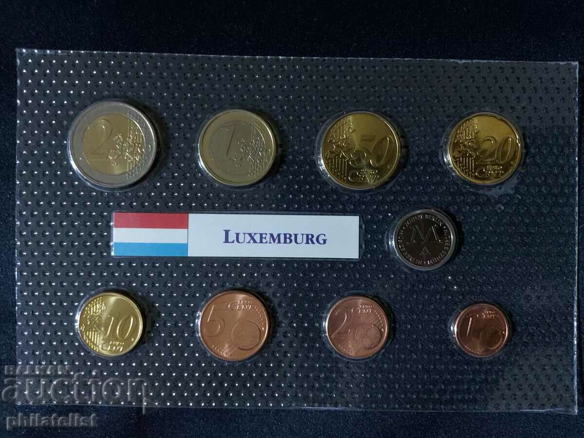 Λουξεμβούργο 2002 - Ευρώ σετ από 1 σεντ έως 2 ευρώ + μετάλλιο