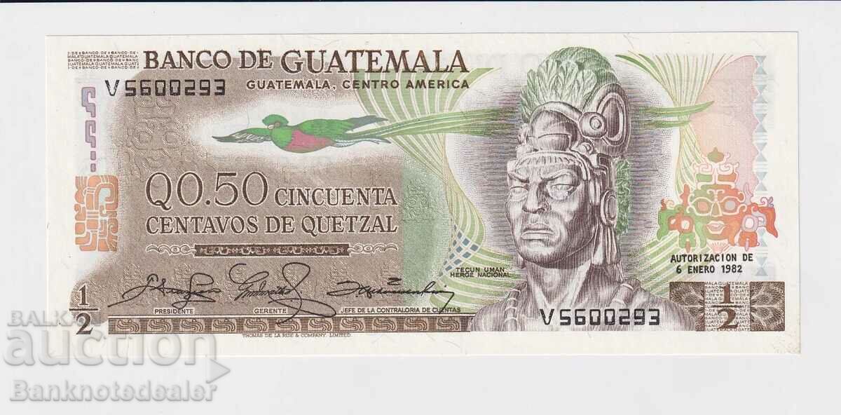 Guatemala 1/2 Quetzal 1982 Pick 59c Ref 0293 Unc