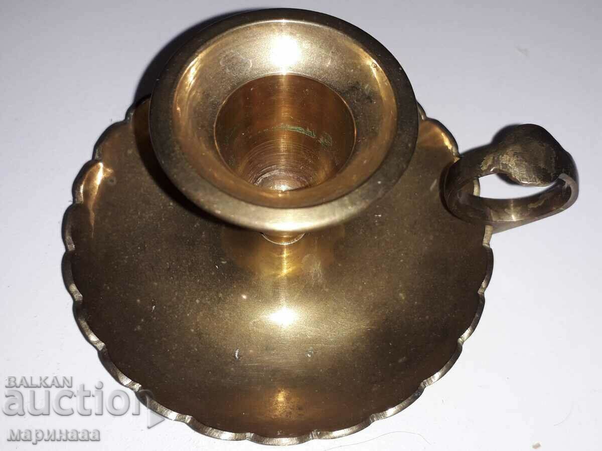 CANDLESTICK. POLISHED BRASS. INDIA