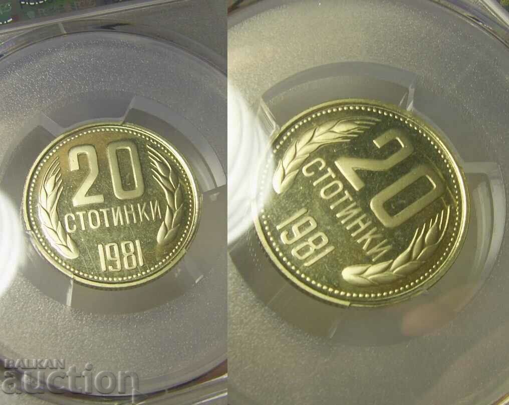 Livrarea DOVDA 20 de cenți 1981 PR67DCAM PCGS Livrarea DOVDA 20 de cenți 1981 PR67DCAM PCGS