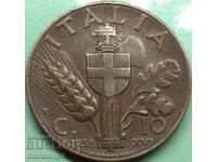 10 Centesimi 1938 Italia Fascismul Victor Emmanuel III Bronz