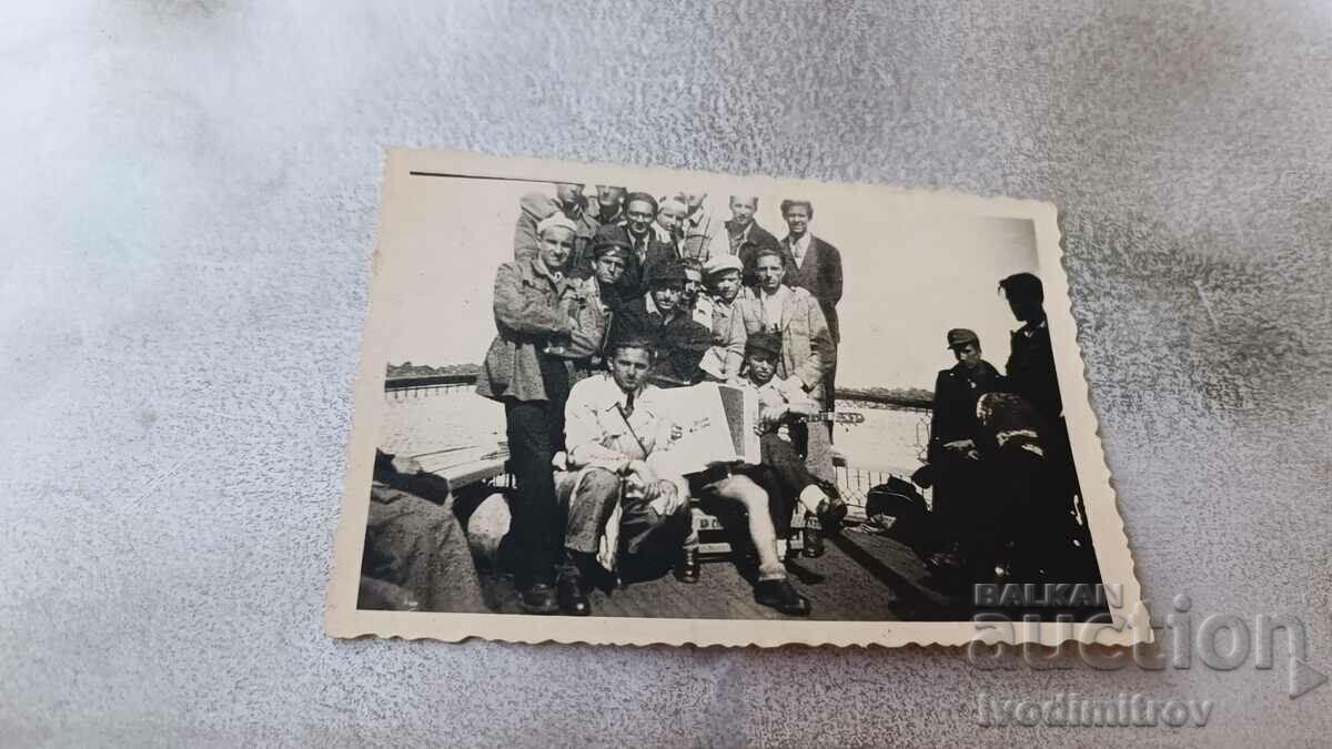 Ska Ruse Men and a boy on the steamer G. Dimitrov from Ruse to S-v