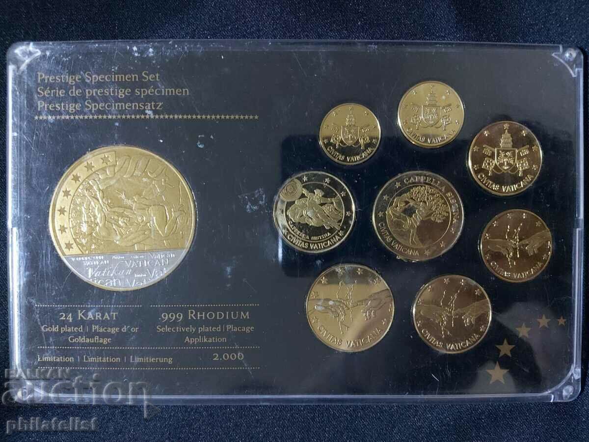 Gold proof Euro Set Vatican + Sistine Chapel medal