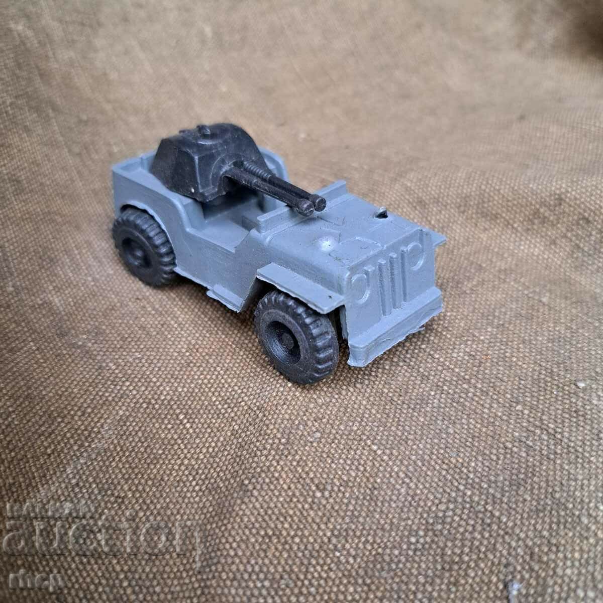 Jeep with cannon old plastic toy