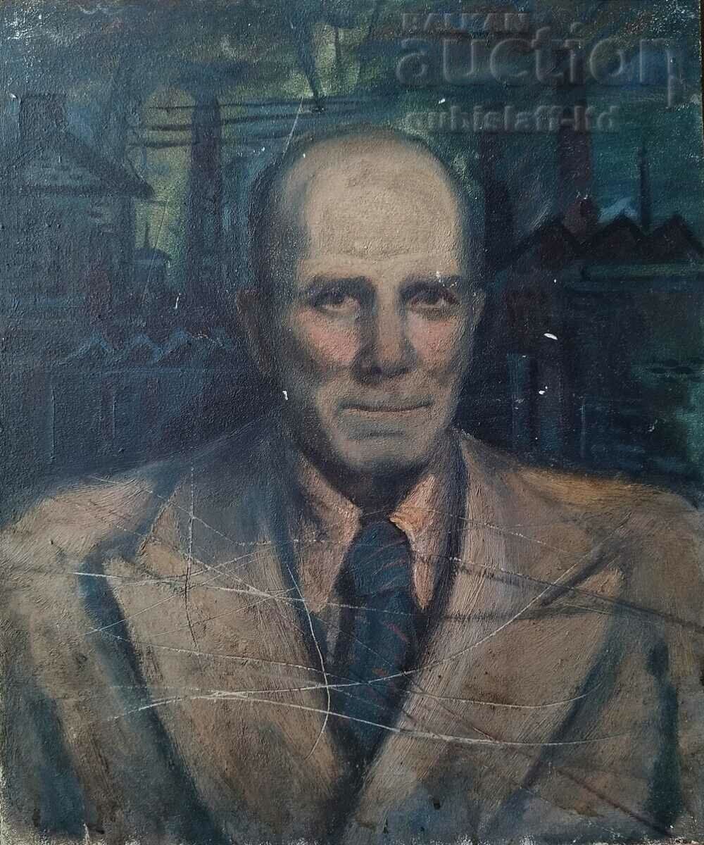 Картина, портрет, завод, худ. Д. Македонски (1914-1993)