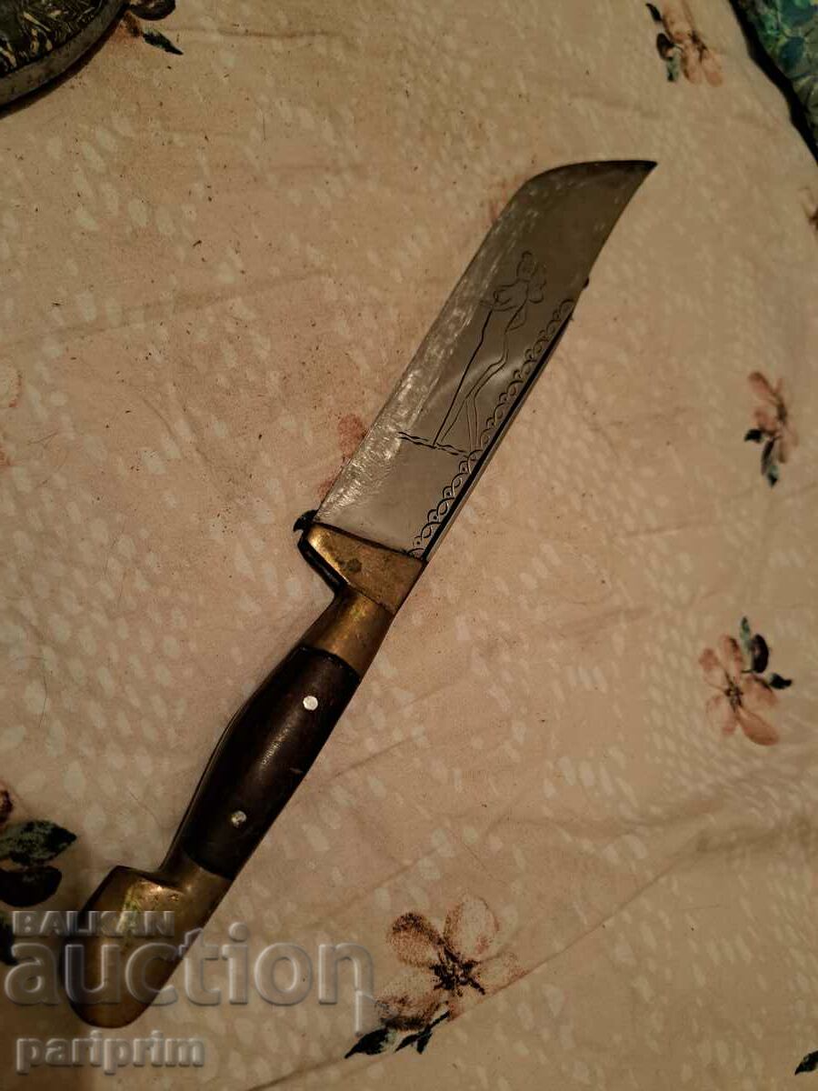 Bulgarian knife, Bronze handle, inlaid