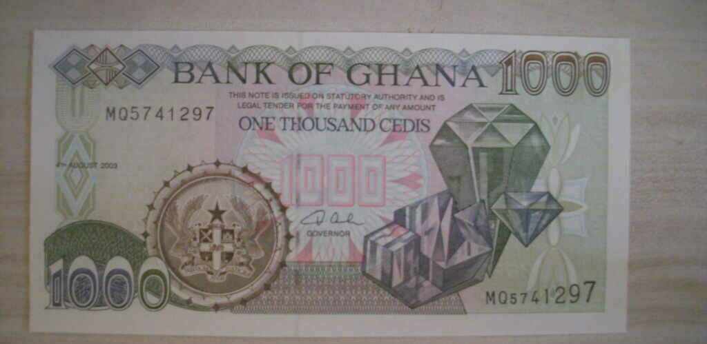 GHANA - 1000 CEDIS 2003 with price 12.00 BGN | € 6.14 GHANA - 1000 CEDIS 2003 with price 12.00 BGN | € 6.14