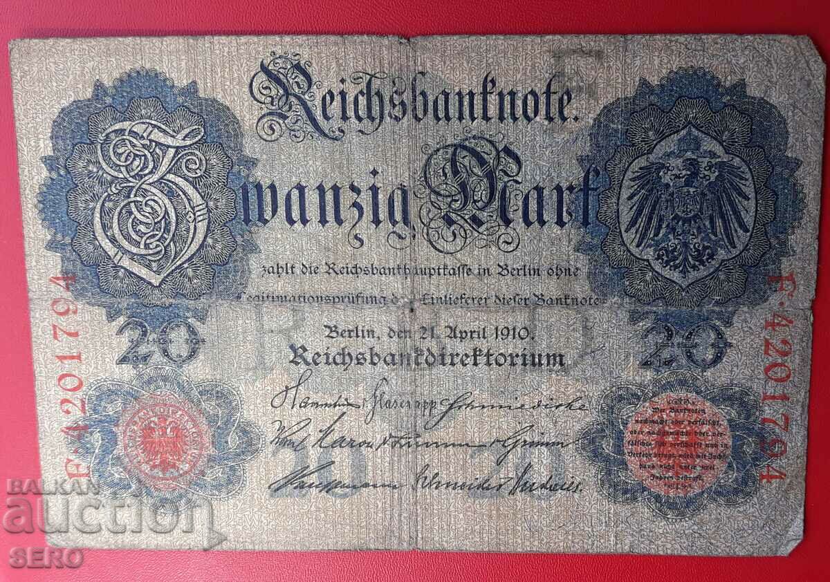 Bancnotă-Germania-20 mărci 1910