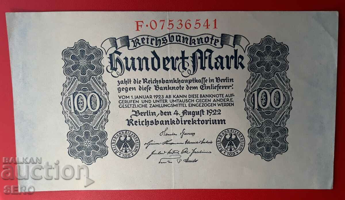 Банкнота-Германия-100 марки 1922