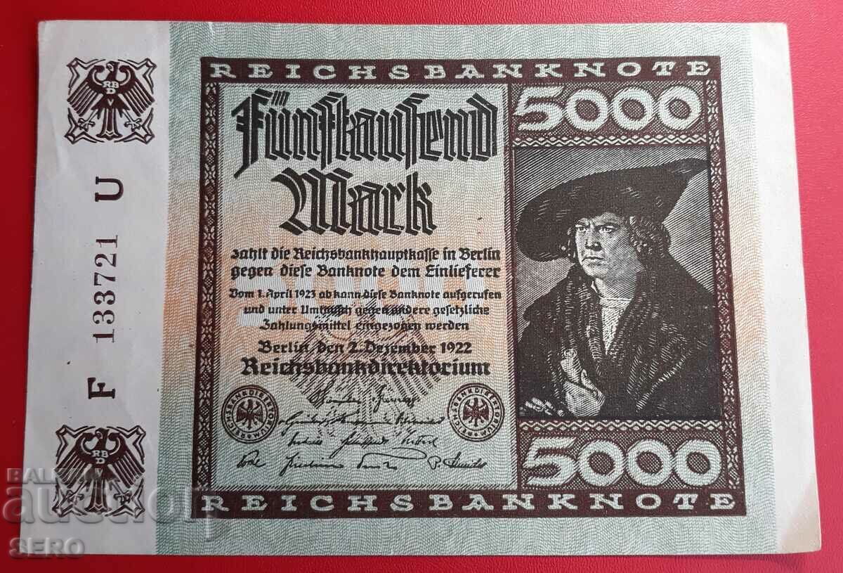 Τραπεζογραμμάτιο-Γερμανία-5000 μάρκα 1922