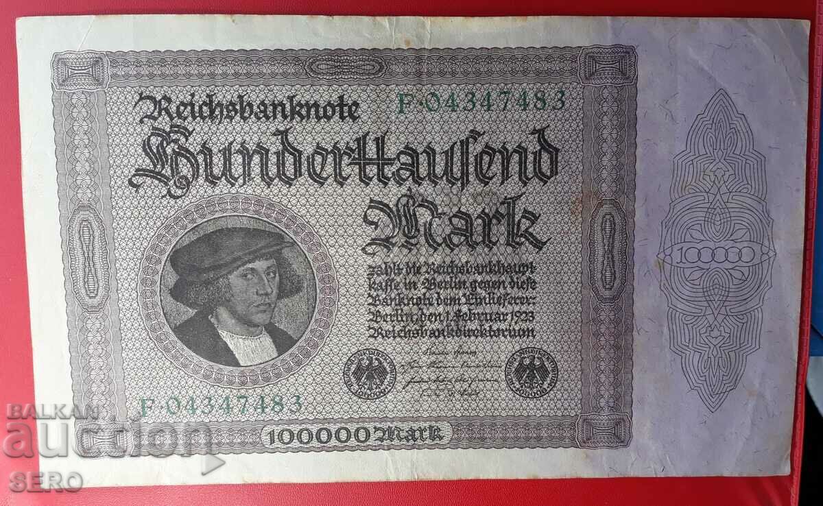 Bancnotă-Germania-100.000 de mărci 1923