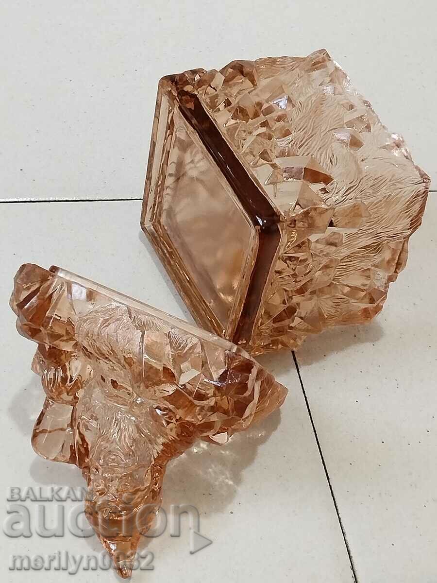 Old glass sugar bowl with dwarf bonbonniere figure - 6 Old glass sugar bowl with dwarf bonbonniere figure - 6