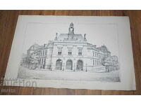 1895 Франция Архитектурна литография на вила къща