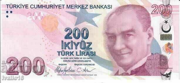 200 lire turcești UNC ; Curcan; Număr de serie
