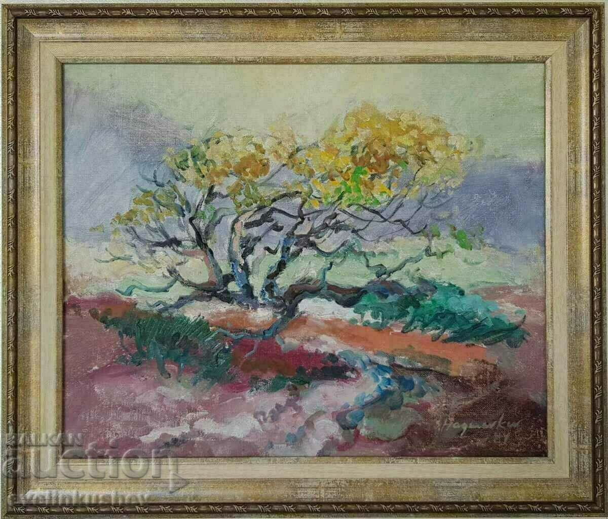 Маслена картина 56 x 48 см с рамката, подписана Hagmwkw