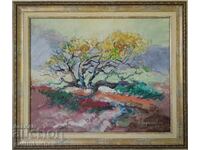 Oil painting 56 x 48 cm with the frame signed Hagmwkw