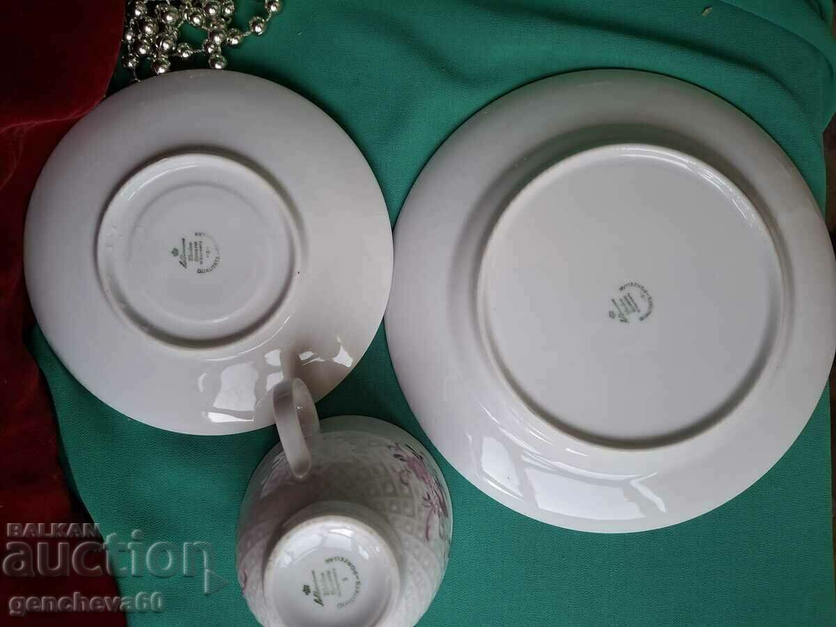 Аукцион Троен сет за кафе,,Selman Weiden"розов декор Аукцион Троен сет за кафе,,Selman Weiden"розов декор