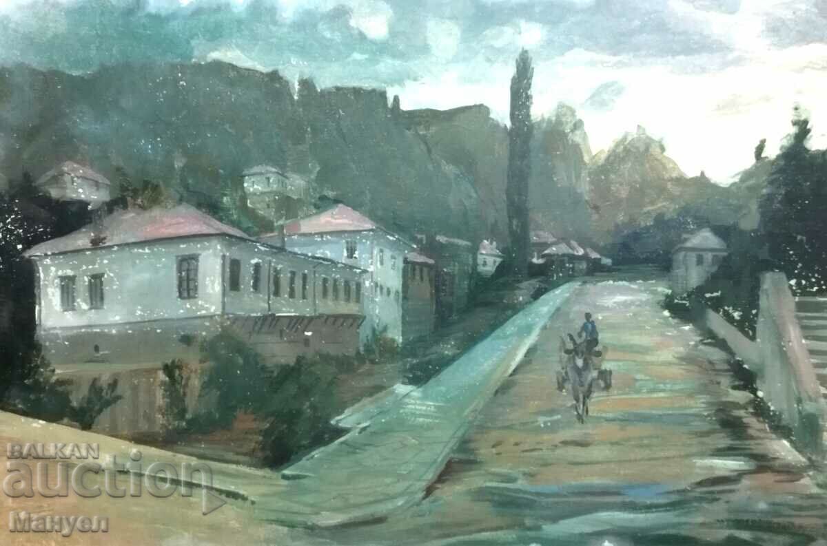 Auction Old beautiful painting - rural landscape Auction Old beautiful painting - rural landscape