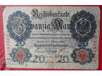 Банкнота-Германия-20 марки 1908-рядка