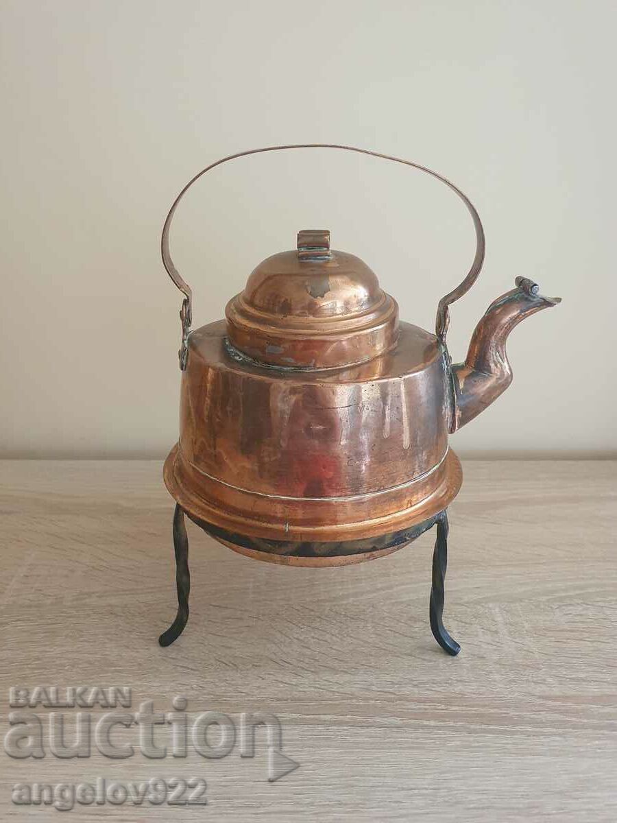 Old copper teapot with stand!!!