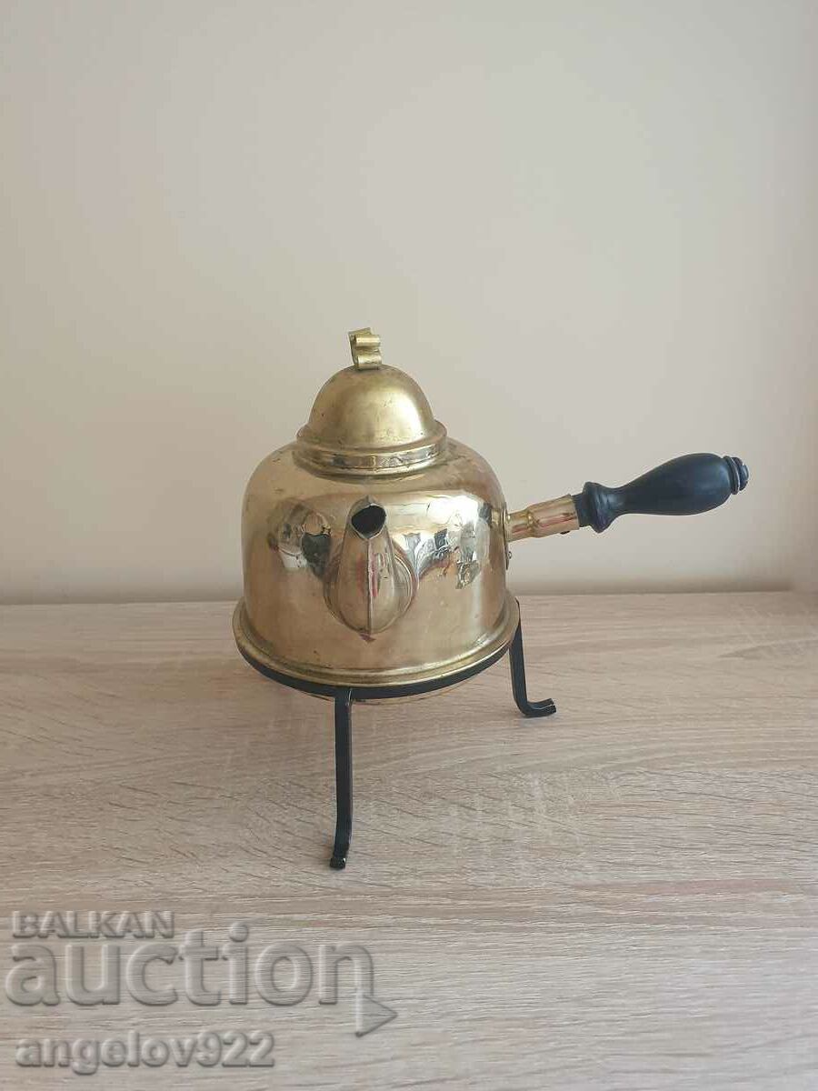 Old bronze teapot with stand!!!
