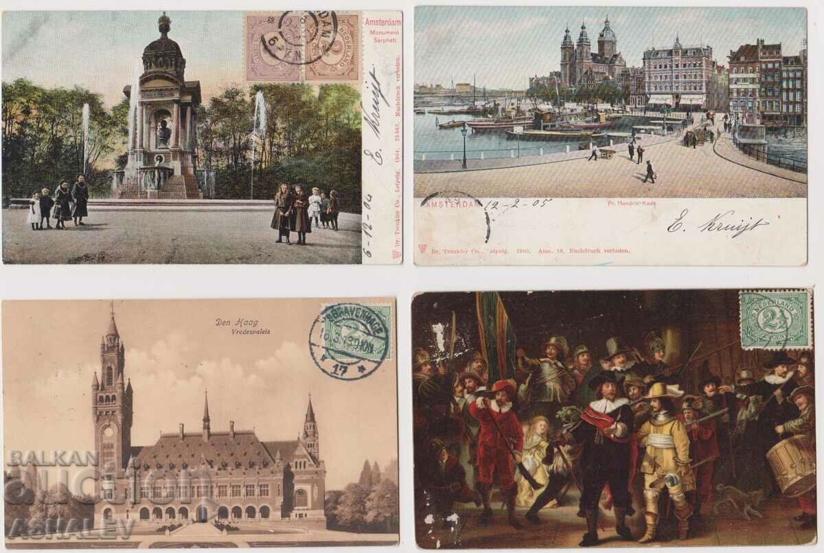 Nederland 8 Old Post card ταξίδεψε 1904-1922