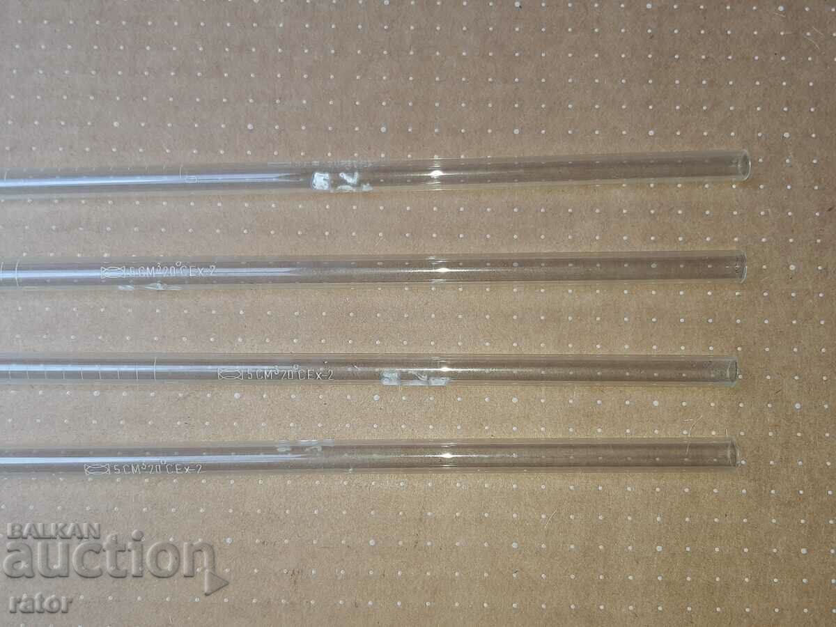 Laboratory glassware. Graduated pipettes 5 cubic cm, 4 pieces with price 10.00 BGN | € 5.11 Laboratory glassware. Graduated pipettes 5 cubic cm, 4 pieces with price 10.00 BGN | € 5.11