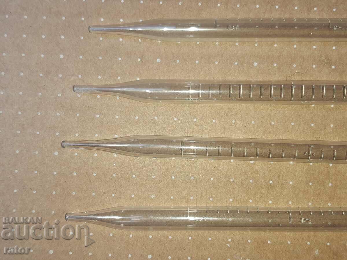 Delivery of Laboratory glassware. Graduated pipettes 5 cubic cm, 4 pieces Delivery of Laboratory glassware. Graduated pipettes 5 cubic cm, 4 pieces