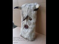 Large kuker mask for wall - wood, horn, leather