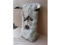 Large kuker mask for wall - wood, horn, leather