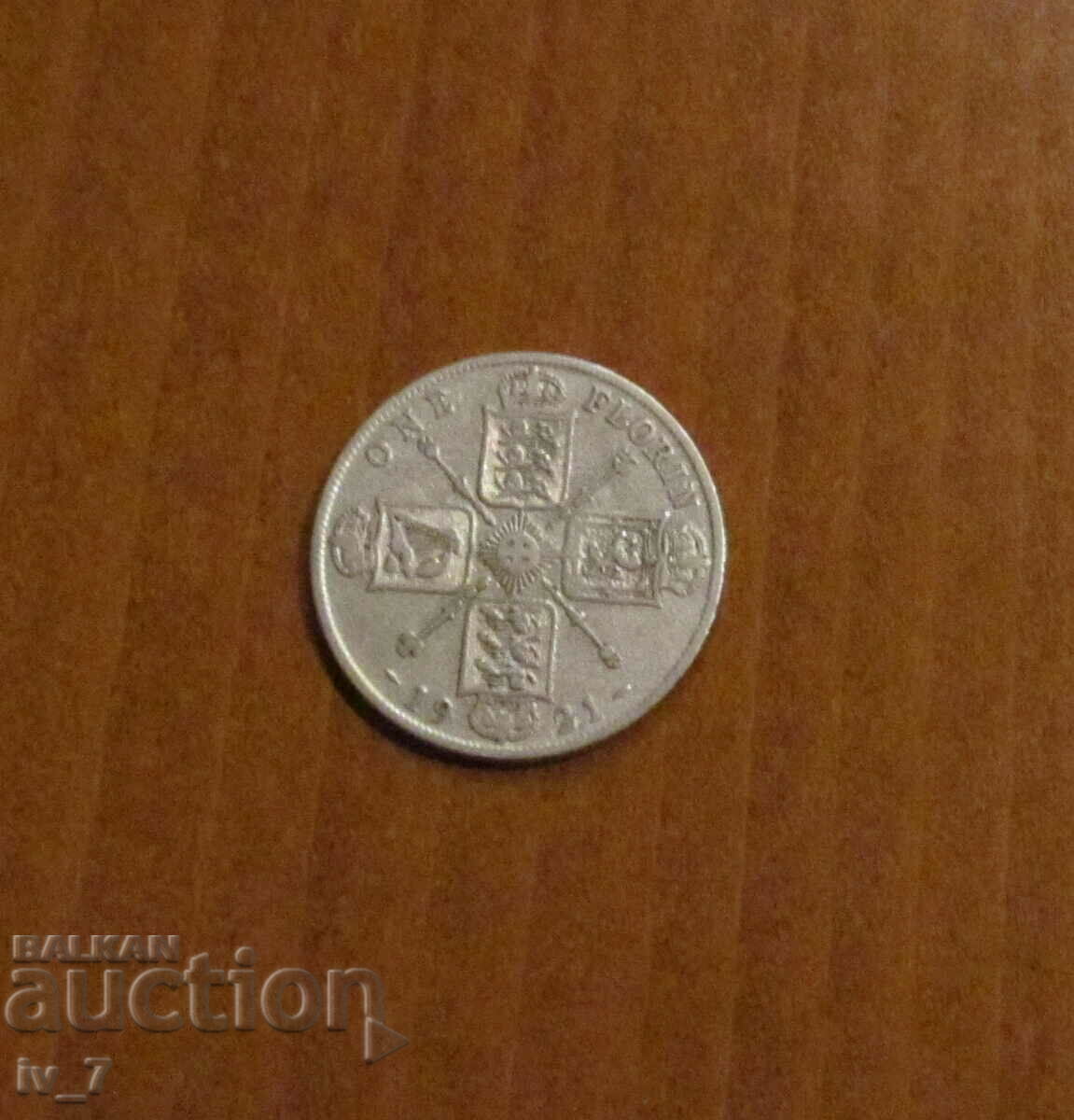 1 флорин 1921 година, Великобритания Джордж V сребро