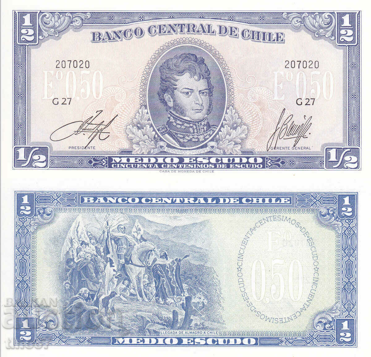 tino37- CHILE - 1/2 ESCUDO - 1962/75 - UNC
