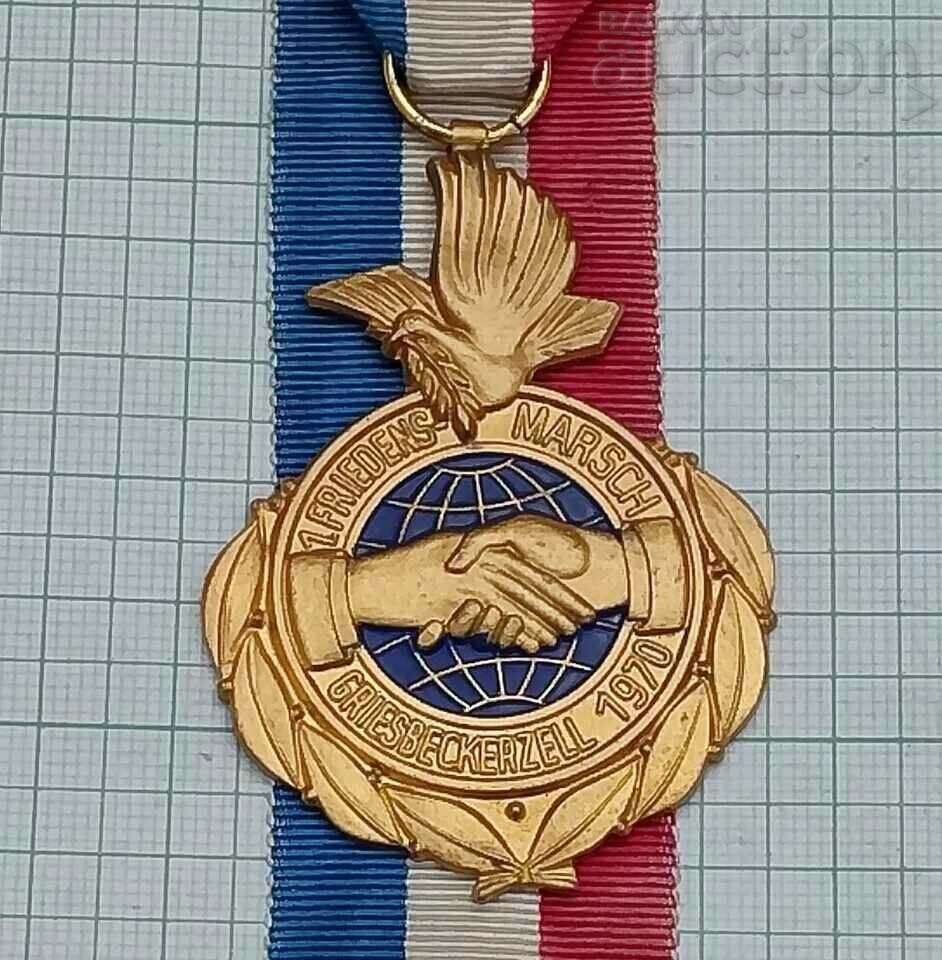 GERMANY PEACE DOVE PEACE MARCH GRIESBECKERZELL 1970 MEDAL with price 24.00 BGN | € 12.27 GERMANY PEACE DOVE PEACE MARCH GRIESBECKERZELL 1970 MEDAL with price 24.00 BGN | € 12.27