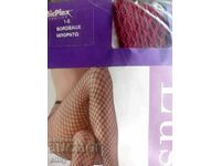 Greek brand fishnet tights, burgundy