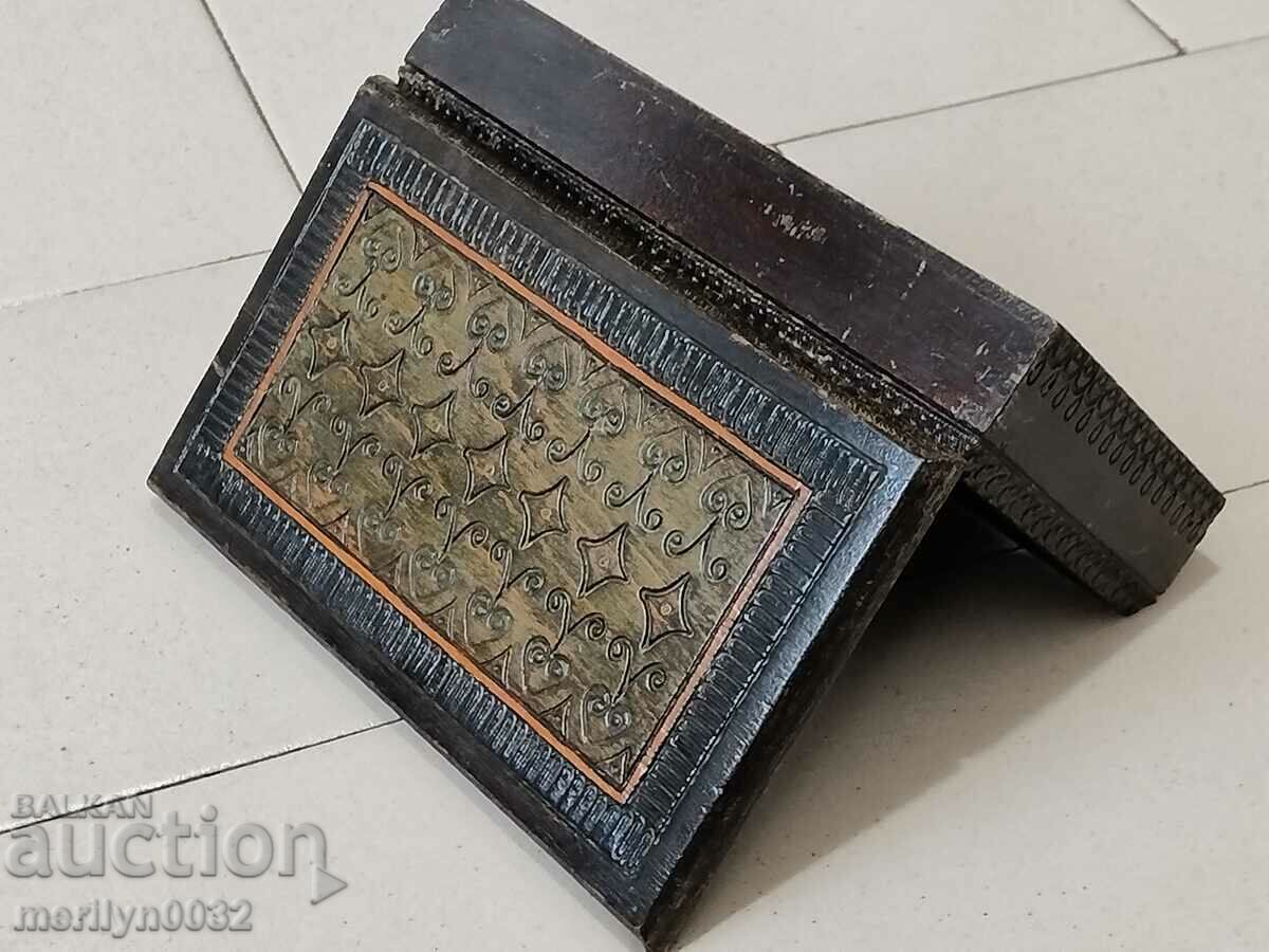 Old wooden pyrographed box SAMPLE 80s NRB - 7 Old wooden pyrographed box SAMPLE 80s NRB - 7