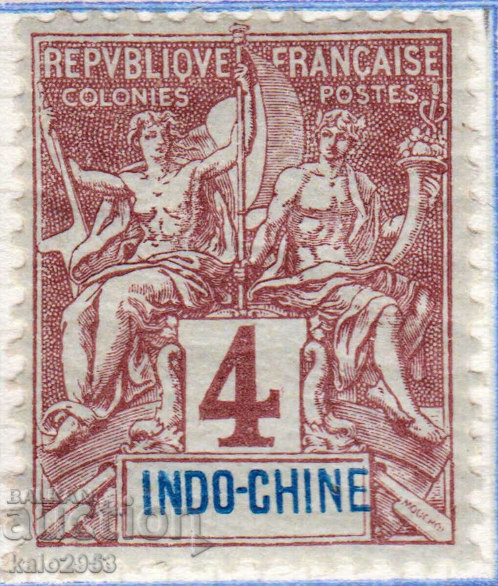 French Indo China-1892-Regular-Colonial Allegory,MLH