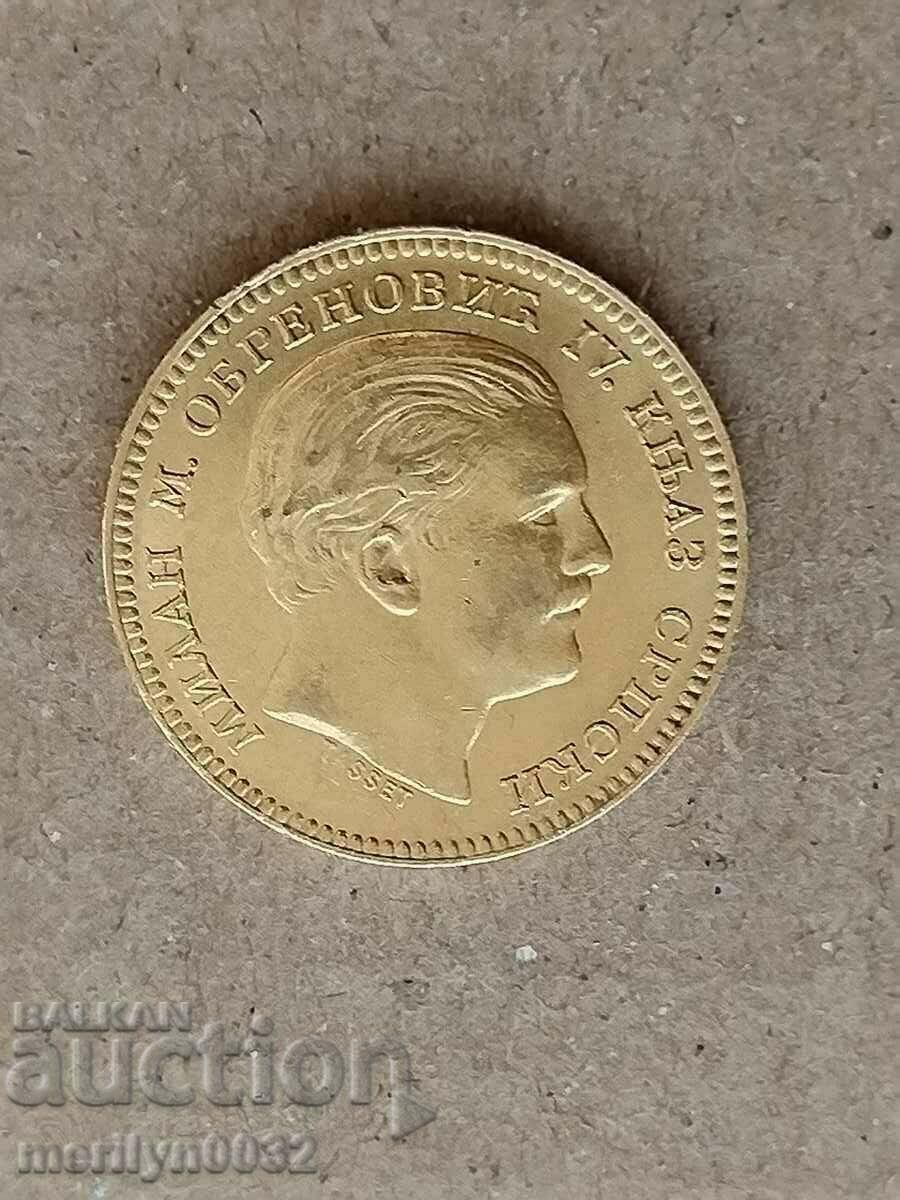 20 dinars 1879 King Milan Serbia gold 6.45 900/1000 with price 3990.00 BGN | € 2040.05 20 dinars 1879 King Milan Serbia gold 6.45 900/1000 with price 3990.00 BGN | € 2040.05