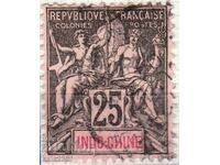 Indochina franceză-1892-Alegorie obișnuită-colonială, ștampilă