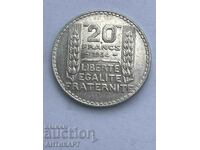 #2 сребърна монета 20 франка Франция 1934 сребро
