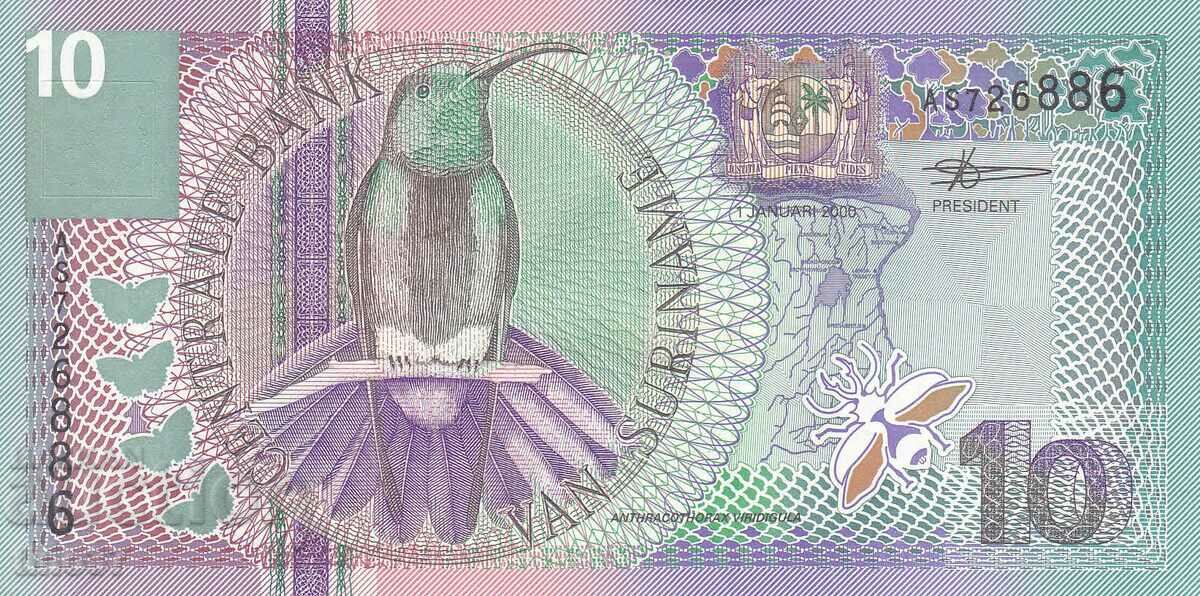 tino37- SURINAME - 10 GUILDENS - 2000 - UNC with price 7.50 BGN | € 3.83 tino37- SURINAME - 10 GUILDENS - 2000 - UNC with price 7.50 BGN | € 3.83