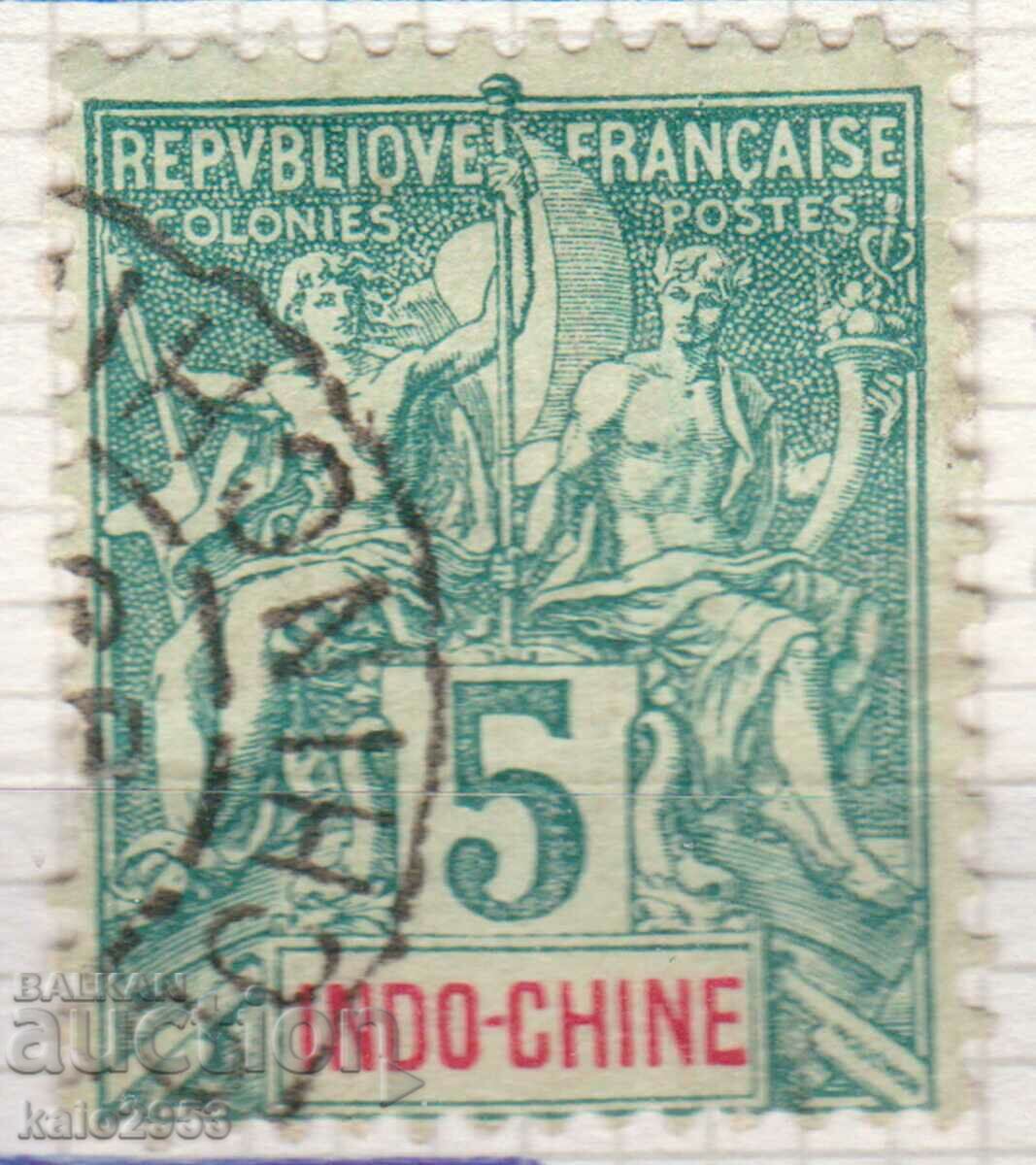 Френски Индо Китай-1892-Редовна-Колониална  Алегория,клеймо
