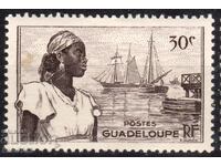 Franse/Guadeloupe-1947-Regular-local woman at port,MLH