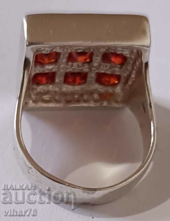Ασημένιο δαχτυλίδι με γρανάτη - 6 Ασημένιο δαχτυλίδι με γρανάτη - 6