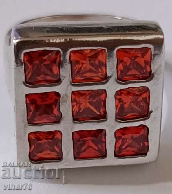 Ασημένιο δαχτυλίδι με γρανάτη - 7 Ασημένιο δαχτυλίδι με γρανάτη - 7