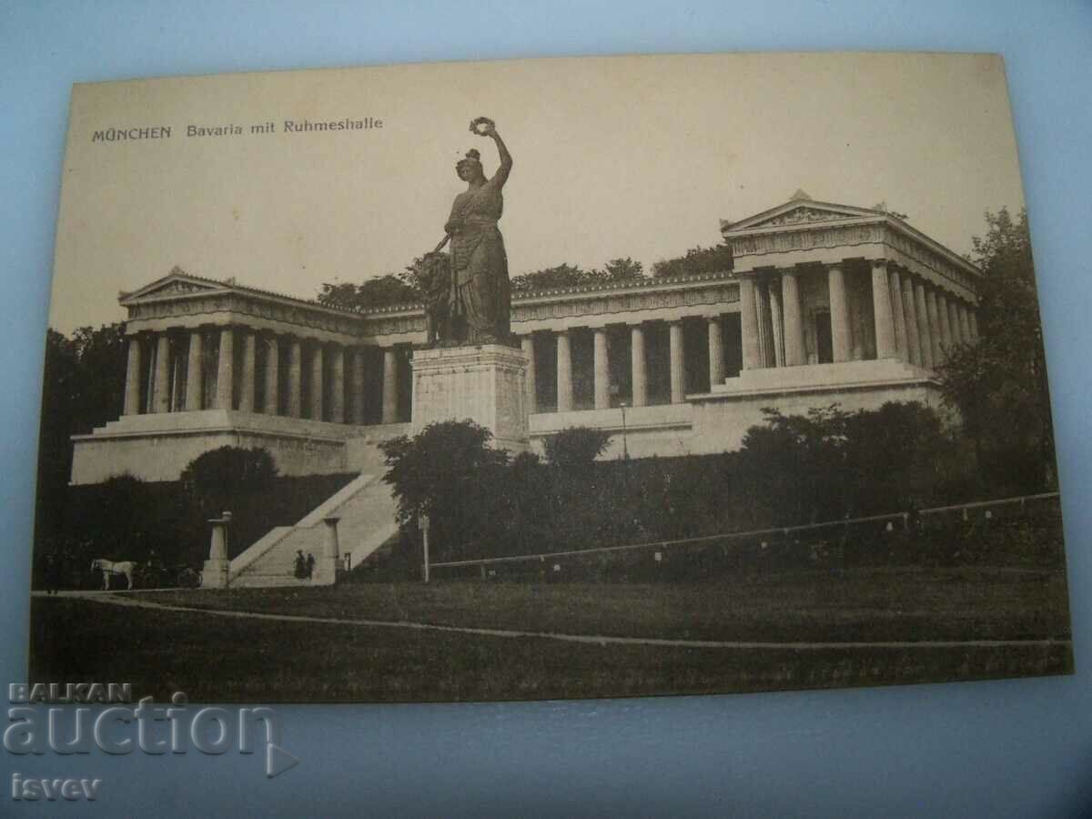 Auction  Old postcard from Munich Bavaria mit Ruhmeshalle