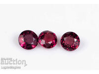 3 ruby 0.32ct 2.5mm untreated round cut #6