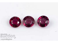 3 ruby 0.39ct 2.5mm untreated round cut #8