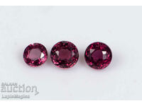 3 ruby 0.34ct 2.5mm untreated round cut #9