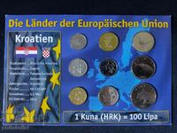 Set complet - Croația, 9 monede 1997 - 2013