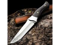 Boutique hunting knife 98x220 mm, leather handle